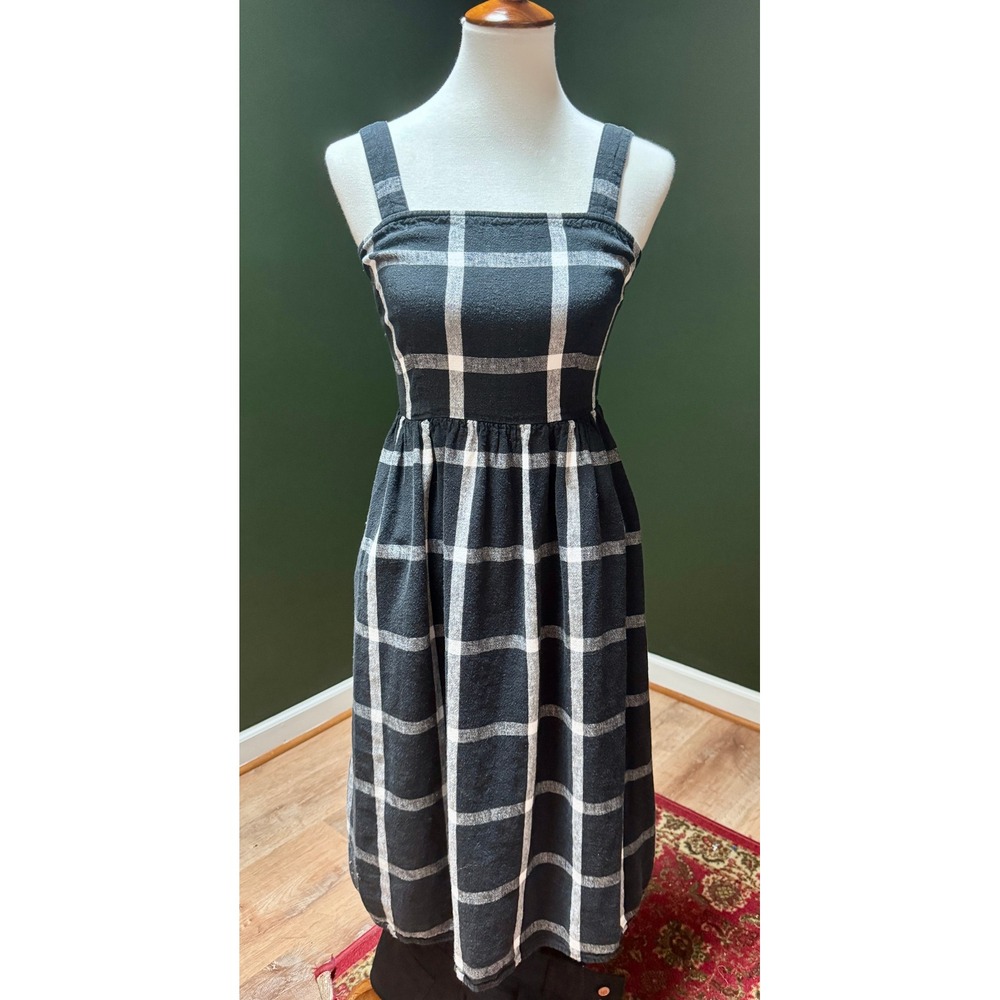 Who What Wear Plaid Midi Dress Open Back Size S‎